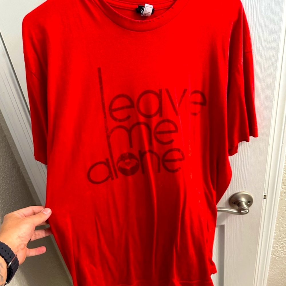 Vintage Clandestine Industries “Leave me Alone” distressed T Shirt